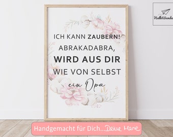 Du wirst Opa Poster - Schwangerschaft verkünden Geschenk - Opa werden Baby Überraschung Schwangerschaftsverkündung - Grußkarte Botschaft