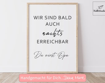 Du wirst Opa Poster - Schwangerschaft verkünden Geschenk - Opa werden Baby Überraschung Schwangerschaftsverkündung - Grußkarte Botschaft