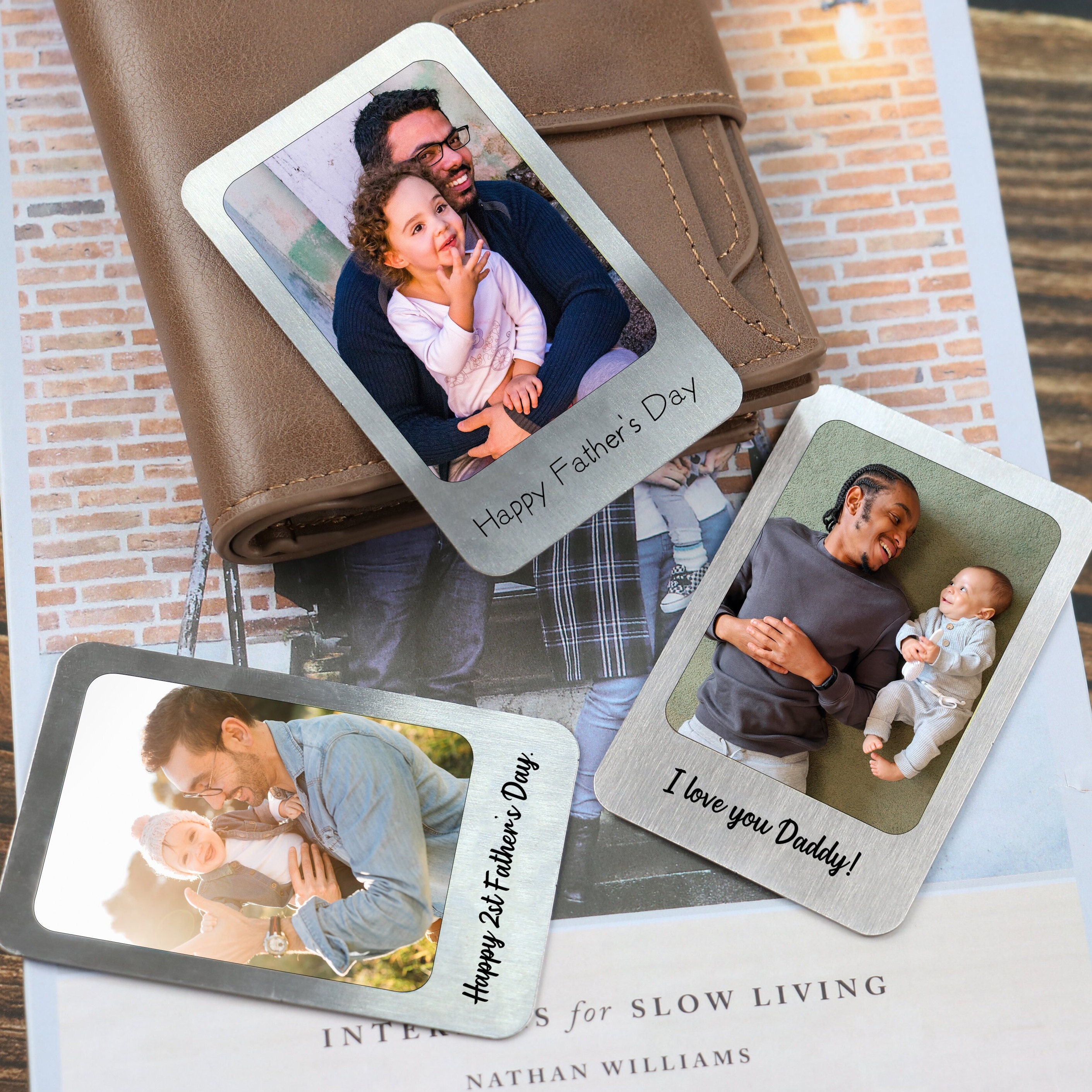 Metal Personalized Photo Wallet Card, Metal Keepsake Gift for