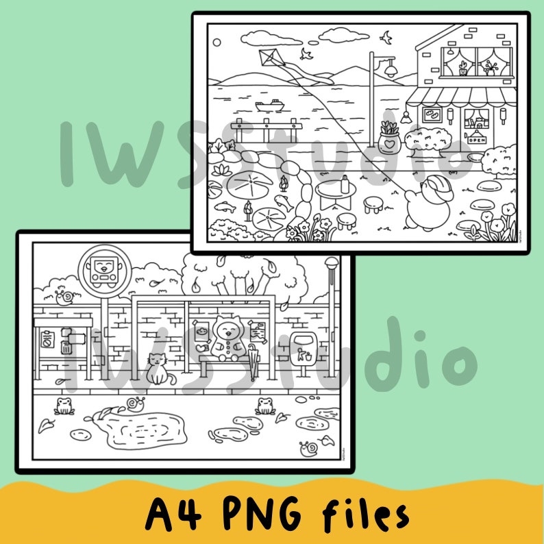 Cozy Coloring Pages, Cute Coloring Pages, Kids Adults Coloring Pages