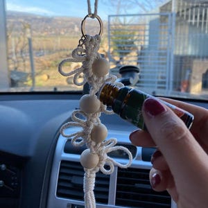 Makramee-Auto-Diffusor-Set, hängender Lufterfrischer, natürliches Makramee-Dekor (Öl nicht enthalten)