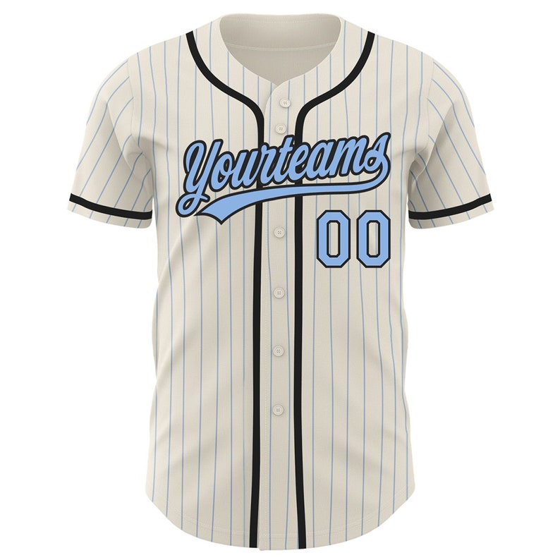 Personalized Baseball Jersey, Light Blue Stripe Baseball Jersey ...