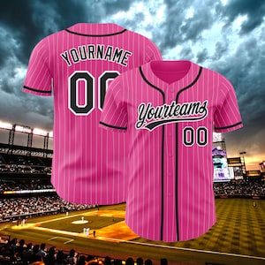 Camicia della squadra di baseball personalizzata, Maglia da baseball rosa, Maglia della squadra di baseball, Maglia personalizzata, Papà di baseball, Uniforme della squadra di baseball, Maglia da baseball