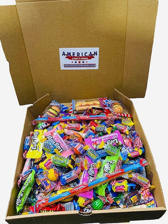 American Sweet Box Candy Hamper 50 Piece Large Gift Mix USA
