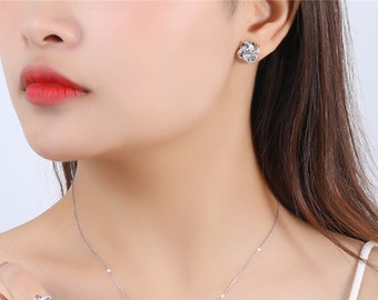 Personalized Birthstone Stud Earrings for Women,Birthstone Jewelry,S925 Silver Earrings -Gift for Girlfriend, Mother-Birthday Gift for Women