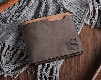 Personalized Leather Mens Wallet,Handwriting Engraved Wallet, Custom Wallet for Dad, Christmas Gift for Men, Father, Husband, Boyfriend