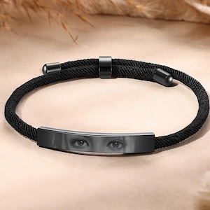 Gepersonaliseerde oogfoto armband, menselijk oog armband, ik zie je armband voor hem, oogsieraden cadeau, cadeaus voor vriend, Valentijnsdagcadeaus