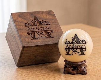 Aangepaste biljartkeu, biljartbal met gepersonaliseerd logo, geschenkdoos, biljartliefhebber, huwelijkscadeau voor hem, cadeau bruidsjonker