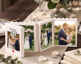Personalized Photo Building Block, Foldable Photo Puzzle Building Brick, Picture Memory Decor, Wedding Gift, Anniversary Gift for Him