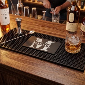 Alfombrilla de bar personalizada con nombre, alfombrilla de goma para bar con logotipo personalizado, regalo de artículos de bar de silicona, accesorios para pub, alfombrilla de bar de goma, regalo para bar en casa