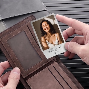 Custom Photo Metal Wallet Card, Personalised Photo Wallet Insert, Engraved Picture Wallet Insert Card, Anniversary Birthday Gift for Him