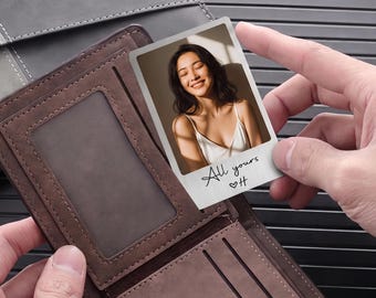Custom Photo Metal Wallet Card, Personalised Photo Wallet Insert, Engraved Picture Wallet Insert Card, Anniversary Birthday Gift for Him