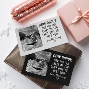 Benutzerdefinierte Metall Ultraschall Foto Brieftasche Karte, neues Baby Sonogramm Geschenk, Brieftasche Insert Karte, Schwangerschaft Geschenk, New Dad Geschenk für ihn, Vatertagsgeschenk