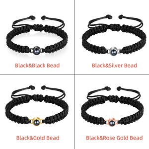 Personalisieren Sie Fotoprojektions-Armband für Männer&Frauen, Minimalismus-Bildprojektions-Perlenarmband, geflochtenes Seil-Armband, Erinnerungsgeschenk für Mutter Bild 4