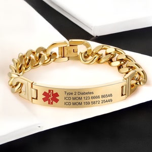 Personalized Medical Alert Bracelet,Customized Medical Information and Emergency ID, for Epilepsy, Heart Disease, and Alzheimer&#39;s Patients