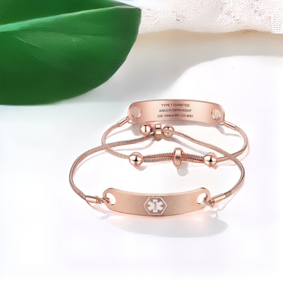 Personalized Medical Alert Bracelet for Women,women Medical Bracelet,customized Alert Id,gift