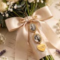 Personalized Wedding Photo Charm, Memorial Bridal Bouquet Charm, Groom Memorial Pin, Photo Wedding Brooch, Wedding Remembrance Gifts