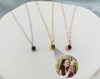 Personalized Color Photo Projection Necklace,Photo Memorial Gift,Mom Necklace,Hidden Photo Necklace,Mother's Day gift,Gifts for Her