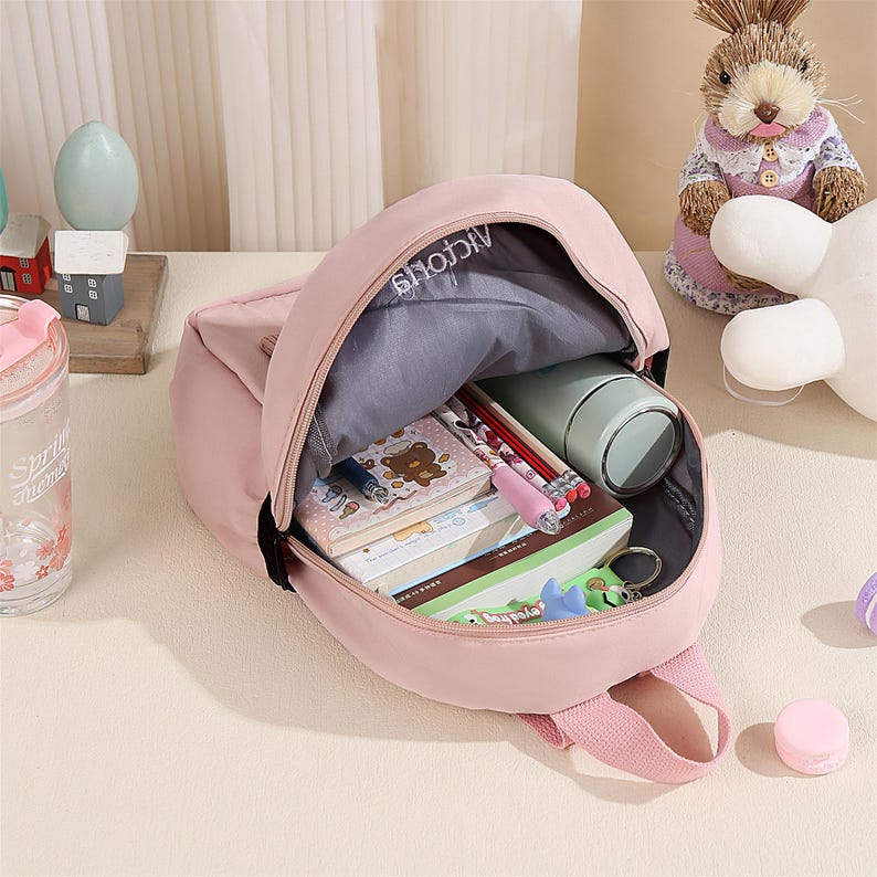 Custom Toddler Backpack with Name, Embroidered Name Kids Preschool Backpack, Teddy Bear Kawaii Backpack, Boys Girls Back to School Gift image 6