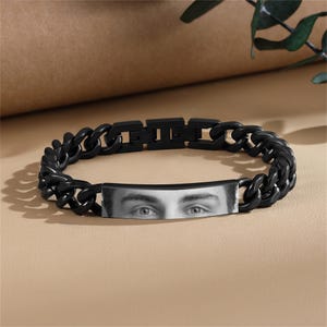 Personalized Eye Photo Bracelet,Father&#39;s Day Gift,Human Eyes Photo,I See You Bracelet,Couple Bracelet,Gifts for Dad,Him,Boyfriend,Husband