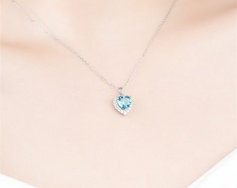 Collana Personalizzata Birthstone Per Donna, Ciondolo Cuore, Stile Minimalista, Argento S925 - Regali Per Mamma, Fidanzata, Figlia E Amici