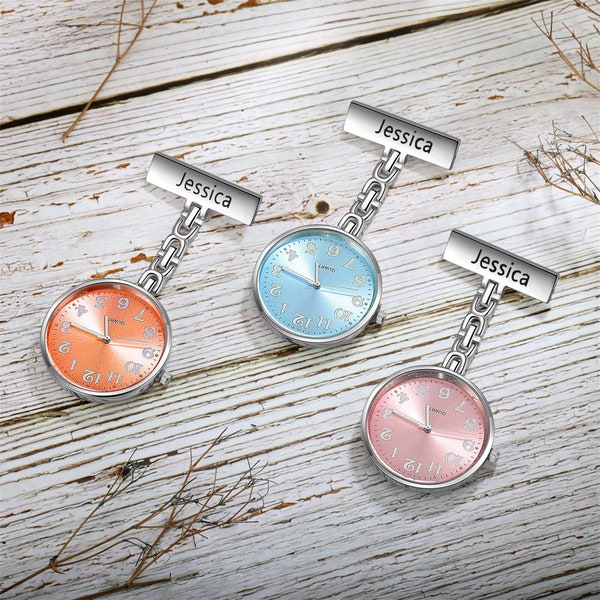 Custom Name Nurse Pocket Watch,Nurse Watch With Lapel Pin,Wedding Souvenir,Designed Exclusively for Nurses, Beauticians, Midwives