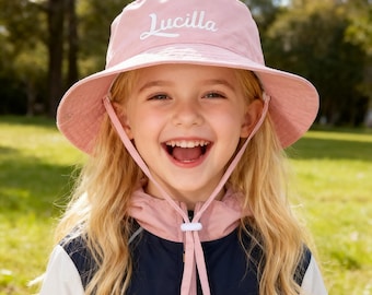 Custom Kid Summer hat,Personalized Girl Hat with Name,Embroidered Baby Hat,Custom Outdoor Hat, Kid Hat,Baby Fisherman's hat,Baby shower gift