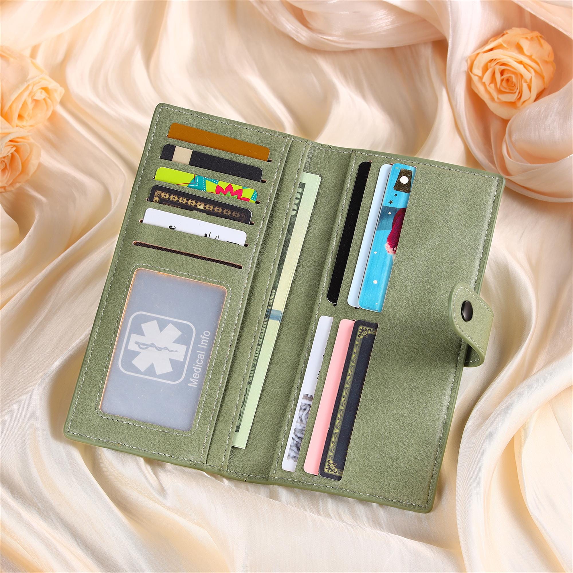 Personalized Women Leather Wallet,Wallet For Women,Custom Birth Flower & Name Wallet,Birthday Gift for Mom,Gifts for Her