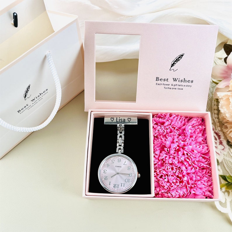 Custom Name Nurse Pocket Watch,Nurse Watch With Lapel Pin,Wedding Souvenir,Designed Exclusively for Nurses, Beauticians, Midwives image 9