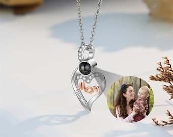 Collier projection photo personnalisé pour maman, collier photo commémoratif personnalisé, image à l'intérieur de bijoux, collier maman, cadeau fête des mères