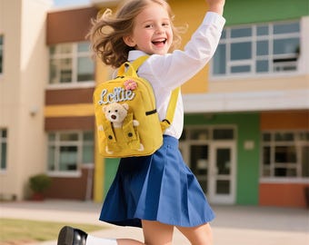 Personalized Kids Backpack With Name,Birthday Gift for Girls,Teddy Bear Backpack,Preschool Backpack,Lunch Bag,School Bag for Toddler