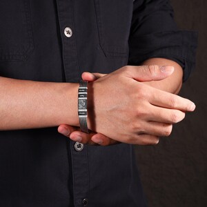 Pulsera personalizada con foto para hombre, pulsera de cuentas con nombre personalizado de 2 a 5 personas, pulsera conmemorativa con nombre para niños, regalos para papá, él, regalo del Día del Padre