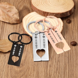 Heart Music Code Keyring | Couple Keychain | Engraved Keychain | Music Code | Customised Music Keychain | Song Keychain | Scannable Keyring