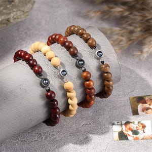 Personalized Men's Photo Projection Bracelet, Men Beaded Bracelet,Custom Picture Bracelet, Memorial Gifts for Him, Gift for Husband/ Dad image 3
