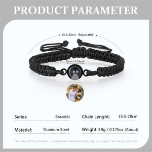 Personalized Photo Projection Bracelet,Braided Rope Bracelet,Memorial Bracelet,Picture Bracelet,Anniversary Gifts,Mother's Day Gifts for Her image 5