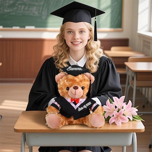 Personalized Graduation Bear,Custom Name Bear,Class of 2025,Teddy Bear,Graduation Gift,Gift for High School,College Grad,Gift for Grandkids