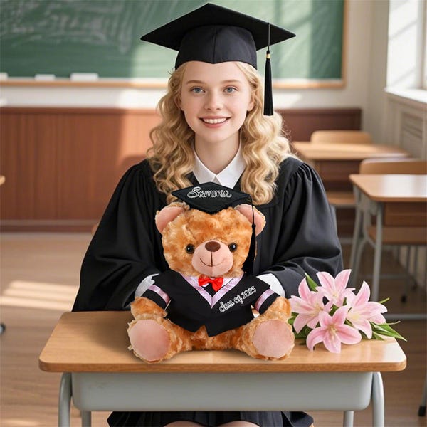 Personalisierter Abschlussbär, benutzerdefinierter Namensbär, Klasse von 2026, Teddybär, Abschlussgeschenk, Geschenk für Highschool,College-Grad, Geschenk für Enkelkinder