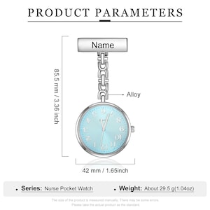 Custom Name Nurse Pocket Watch,Nurse Watch With Lapel Pin,Wedding Souvenir,Designed Exclusively for Nurses, Beauticians, Midwives image 3