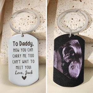 Porte-clés personnalisé à ultrasons, porte-clés papa, porte-clés échographie, porte-clés bosse, cadeau surprise pour futur papa, cadeaux pour la fête des pères