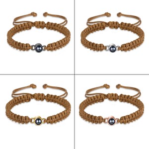 Personalisieren Sie Fotoprojektions-Armband für Männer&Frauen, Minimalismus-Bildprojektions-Perlenarmband, geflochtenes Seil-Armband, Erinnerungsgeschenk für Mutter Bild 5