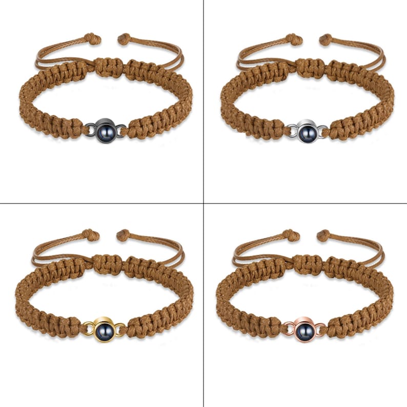 Personalisieren Sie Fotoprojektions-Armband für Männer&Frauen, Minimalismus-Bildprojektions-Perlenarmband, geflochtenes Seil-Armband, Erinnerungsgeschenk für Mutter Bild 5