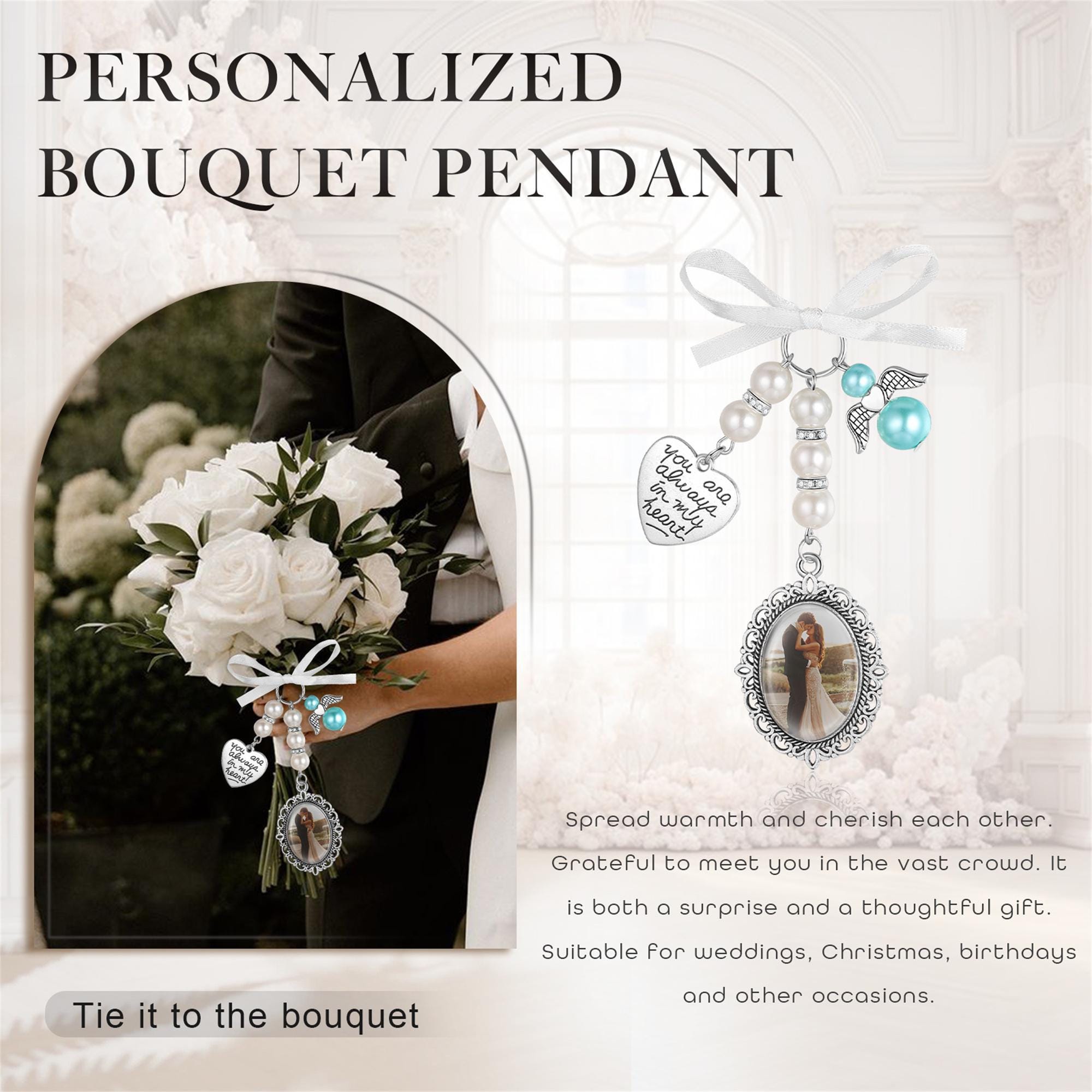 Custom Photo Bridal Bouquet Charm,flower Bouquet Charm,wedding Memory ...