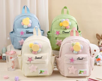 Gepersonaliseerde rugzakken met naam, aangepaste peuterrugzak, schooltas voor meisjes, jongens, kinderen, peutertas, peutercadeau, cadeaus voor kinderen