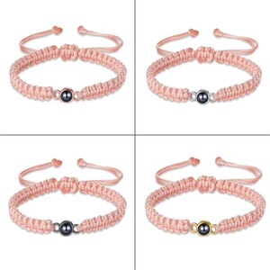 Personalisieren Sie Fotoprojektions-Armband für Männer&Frauen, Minimalismus-Bildprojektions-Perlenarmband, geflochtenes Seil-Armband, Erinnerungsgeschenk für Mutter Bild 6