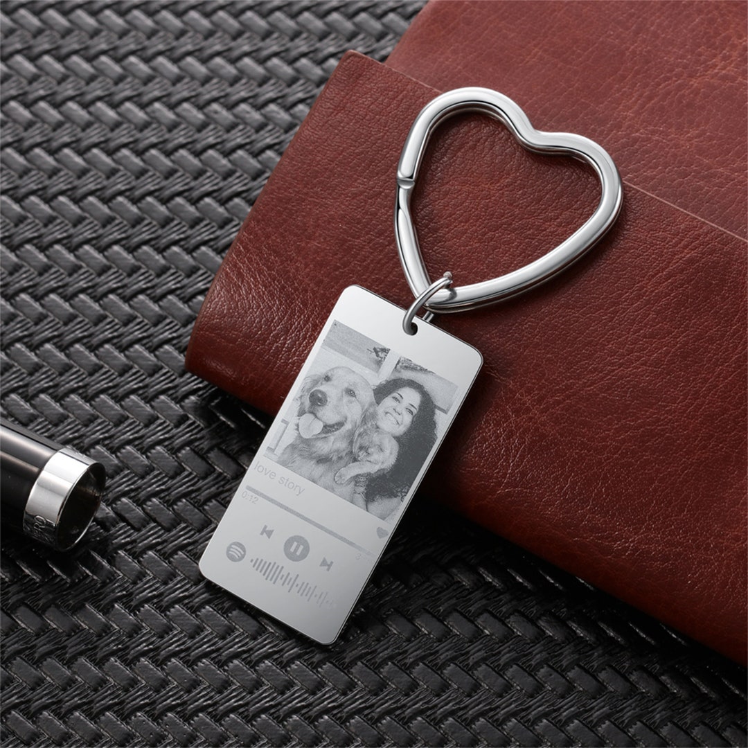 Valentine's Day Anniversary Custom Music Code Keychain Personalized Song Shiny Keychain Memorial Gifts