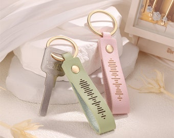 Portachiavi con codice musicale personalizzato, portachiavi con codice musicale scansionabile personalizzato, regalo musicale, canzone nuziale, portachiavi con codice inciso / regalo per amanti della musica