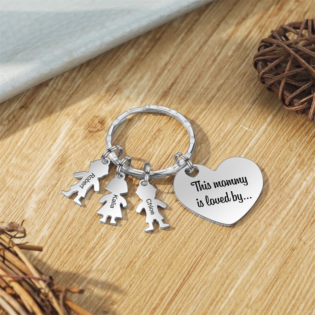 This Mommy is Loved By... Keychain,custom 1-5 Kids Names Keychain ...