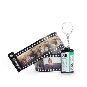 Customizable Film Photo Keychain with Music Code ,Personalize with 5-20 Photos,Camera Roll Gift,Gift for Boyfriend, Family , Memory Gift image 5