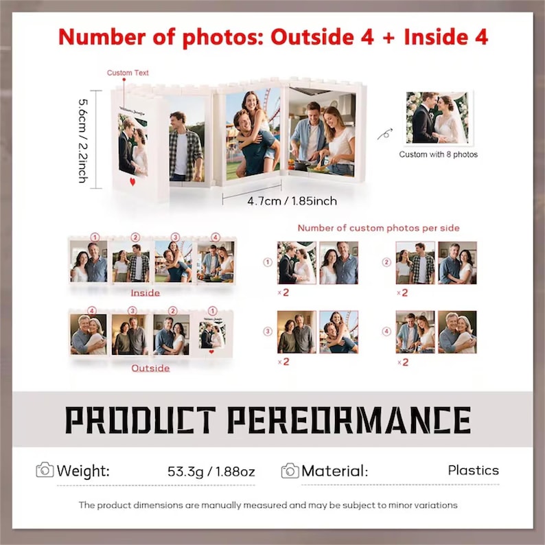 Personalized Photo Building Block, Foldable Photo Puzzle Building Brick ...