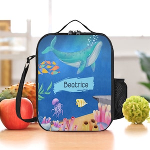 Sac à lunch personnalisé| Cadeau de rentrée | sac à lunch personnalisé | fourre-tout pour le déjeuner |  Sac à lunch Ocean Elements | cadeau pour garçons